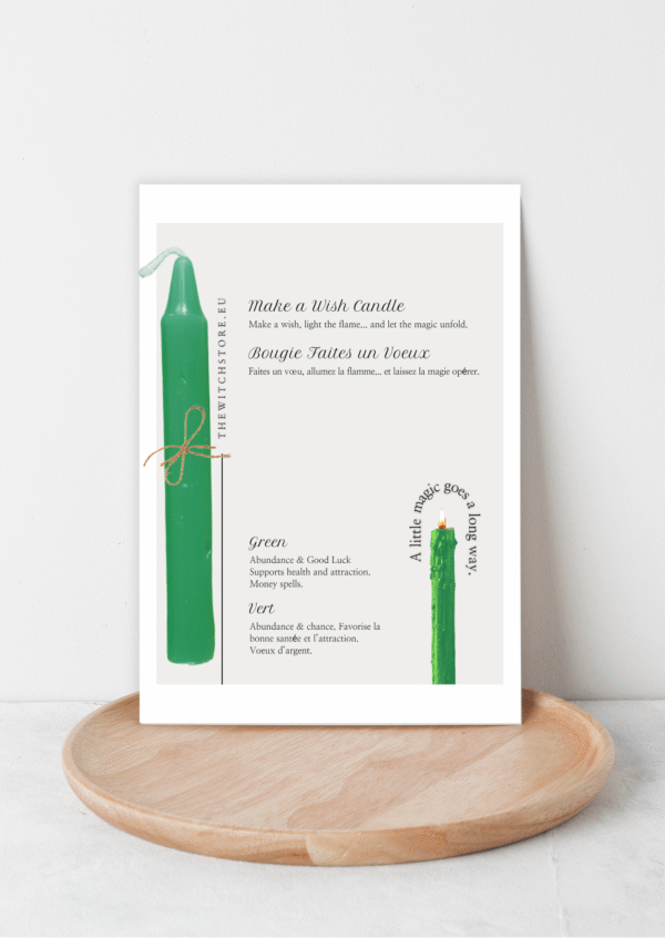 Faites un vœu Bougies - Vert pour l'abundance – Make a Wish Candles -Green for abundance- The Witch Store