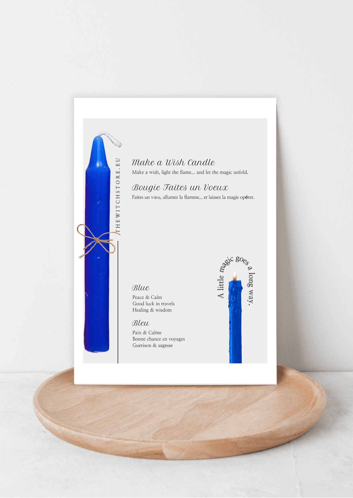 Faites un vœu Bougies - Bleu pour la paix – Make a Wish Candles -Blue for peace- The Witch Store