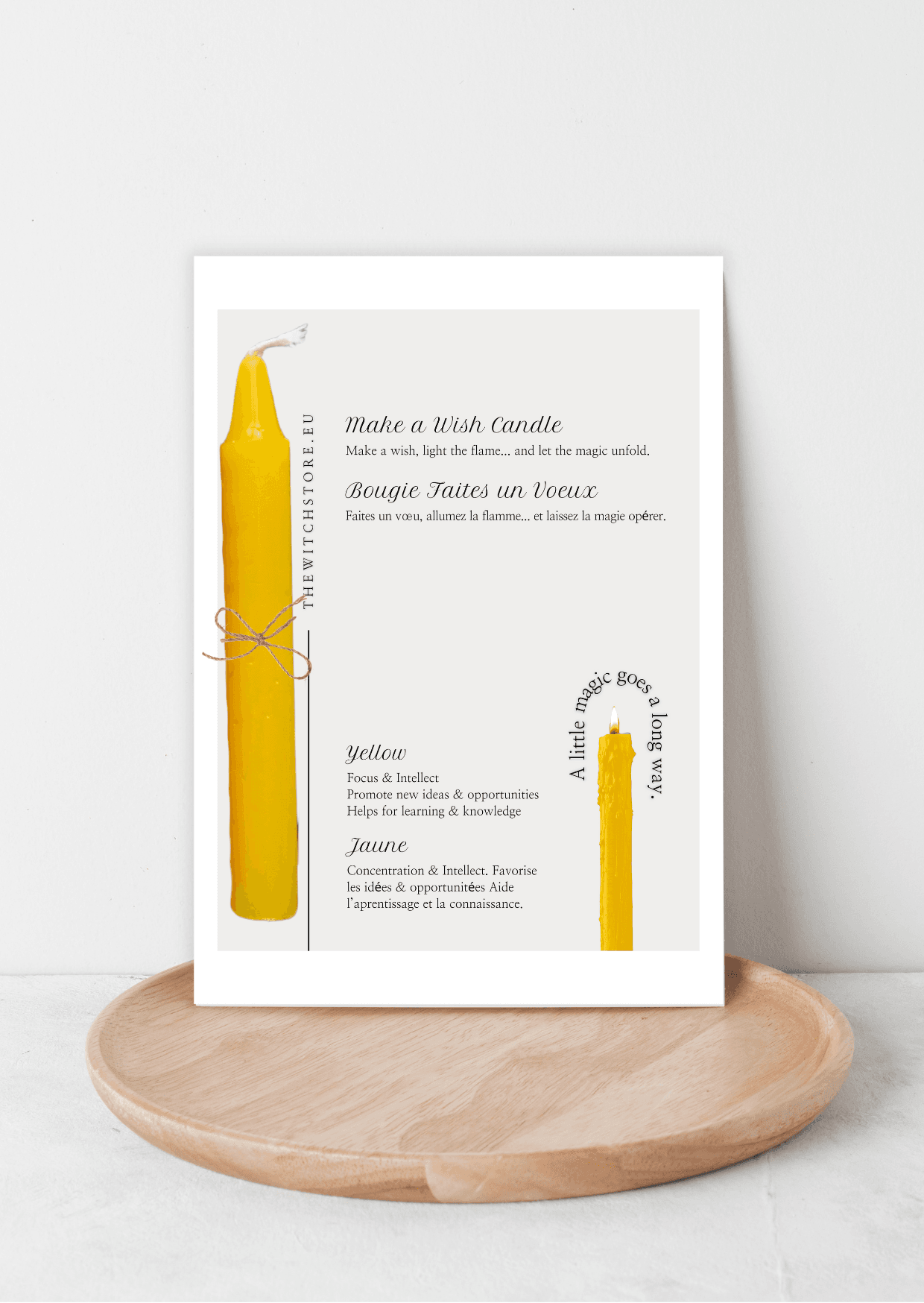 Faites un vœu Bougies - Jaune pour l