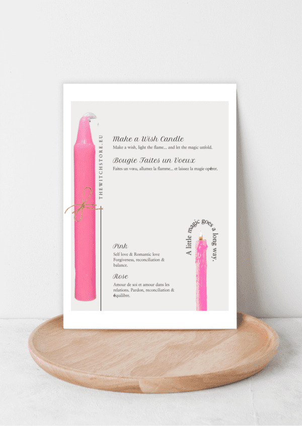Faites un vœu Bougies - Rose pour l'amour – Make a Wish Candles - Pink for love- The Witch Store