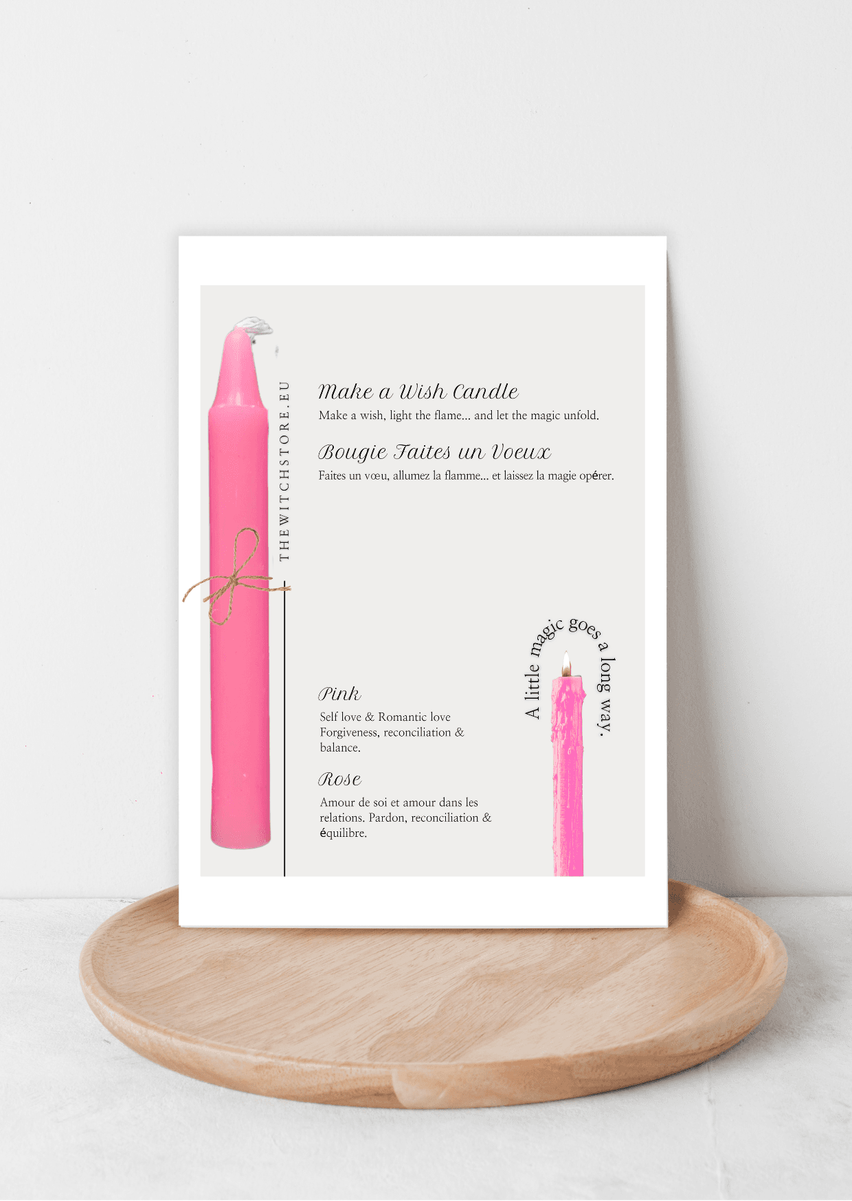 Faites un vœu Bougies - Rose pour l