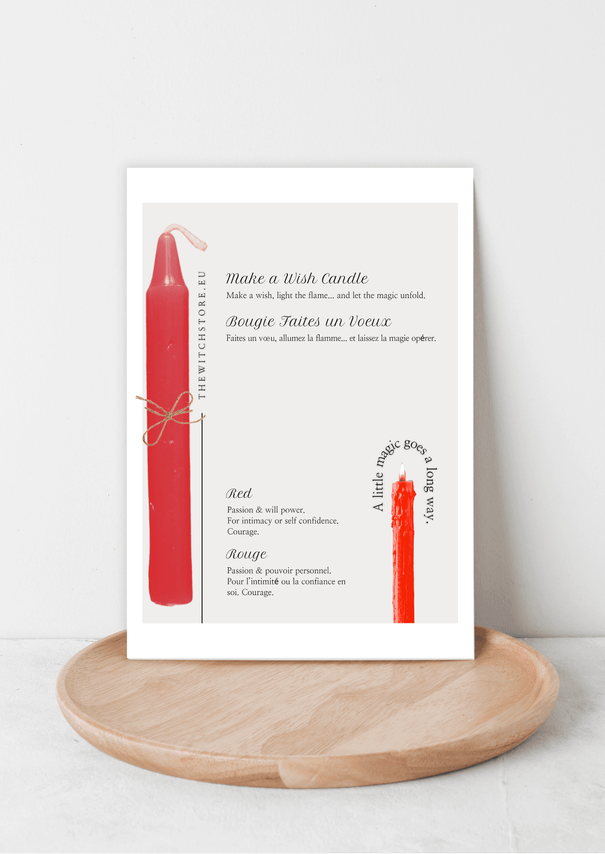 Faites un vœu Bougies - Rouge pour la passion – Make a Wish Candles - Red for passion- The Witch Store