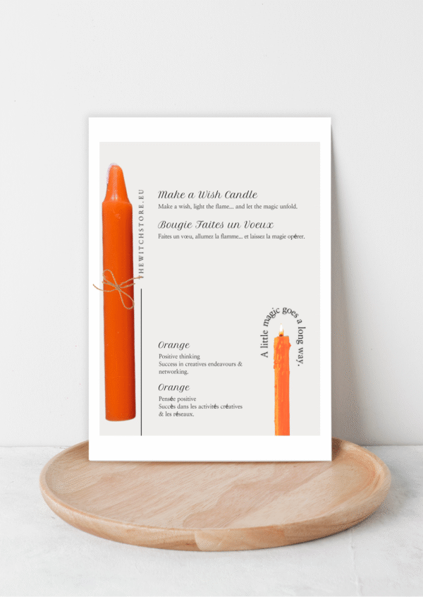 Faites un vœu Bougies - Orange pour l'energie – Make a Wish Candles - Orange for positivity- The Witch Store