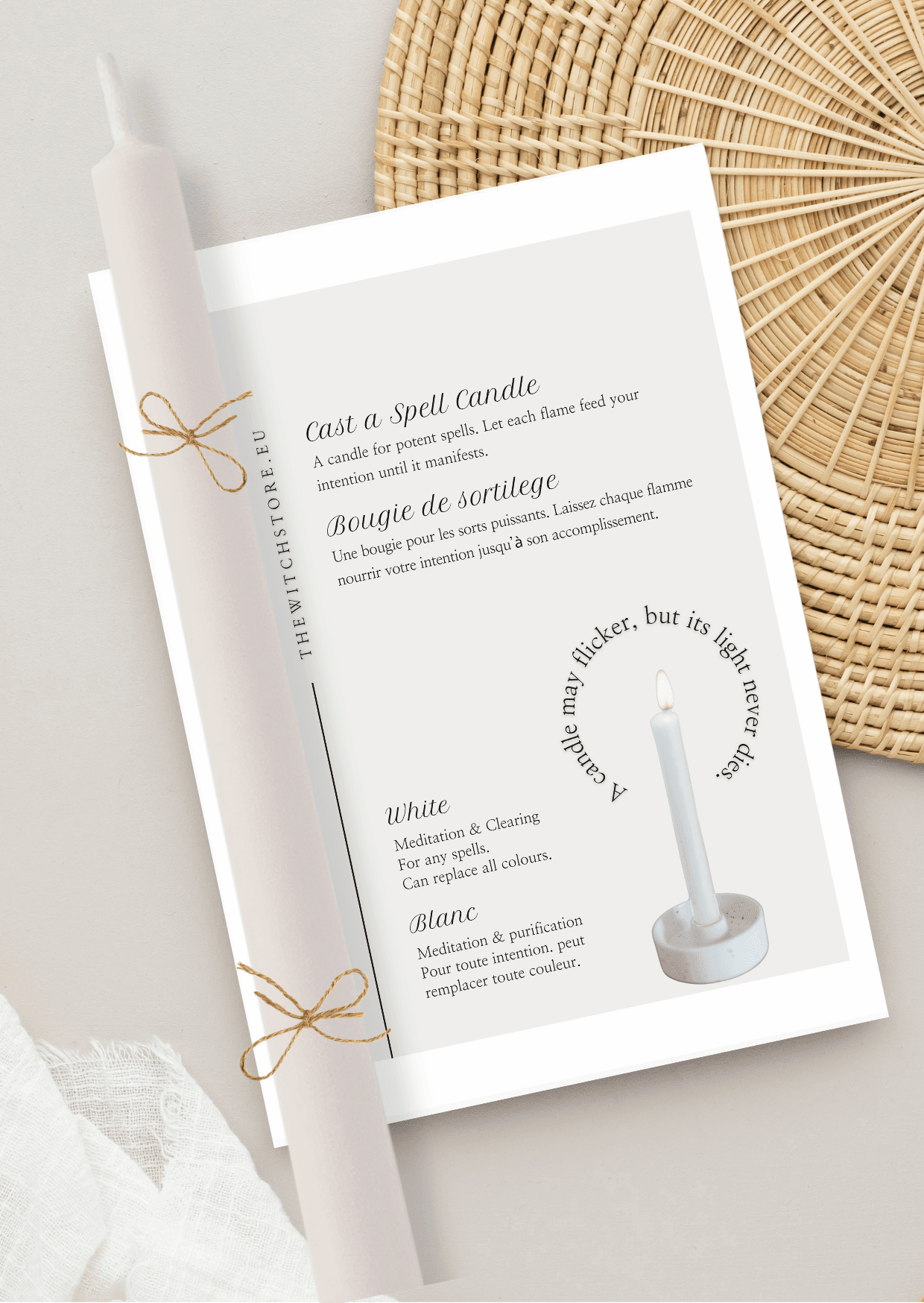 Bougie de sortilège – Blanc pour la purification – Cast a Spell Candle -White for Cleansing- The Witch Store