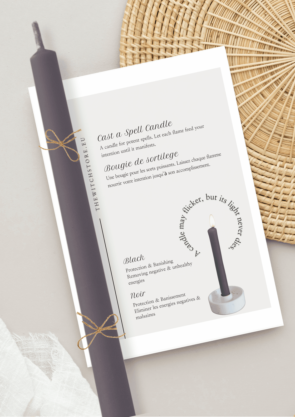 Bougie de sortilège – Noir pour la protection – Cast a Spell Candle -Black for protection - The Witch Store