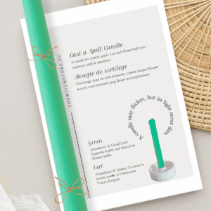 Bougie de sortilège – Vert pour l'abondance – Cast a Spell Candle -Green for abundance - The Witch Store