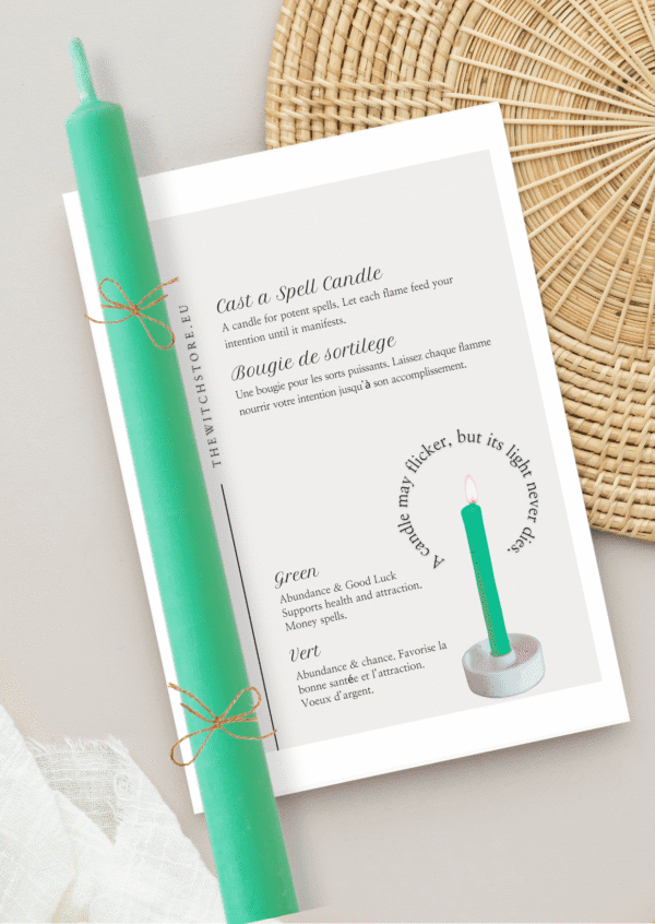 Bougie de sortilège – Vert pour l'abondance – Cast a Spell Candle -Green for abundance - The Witch Store