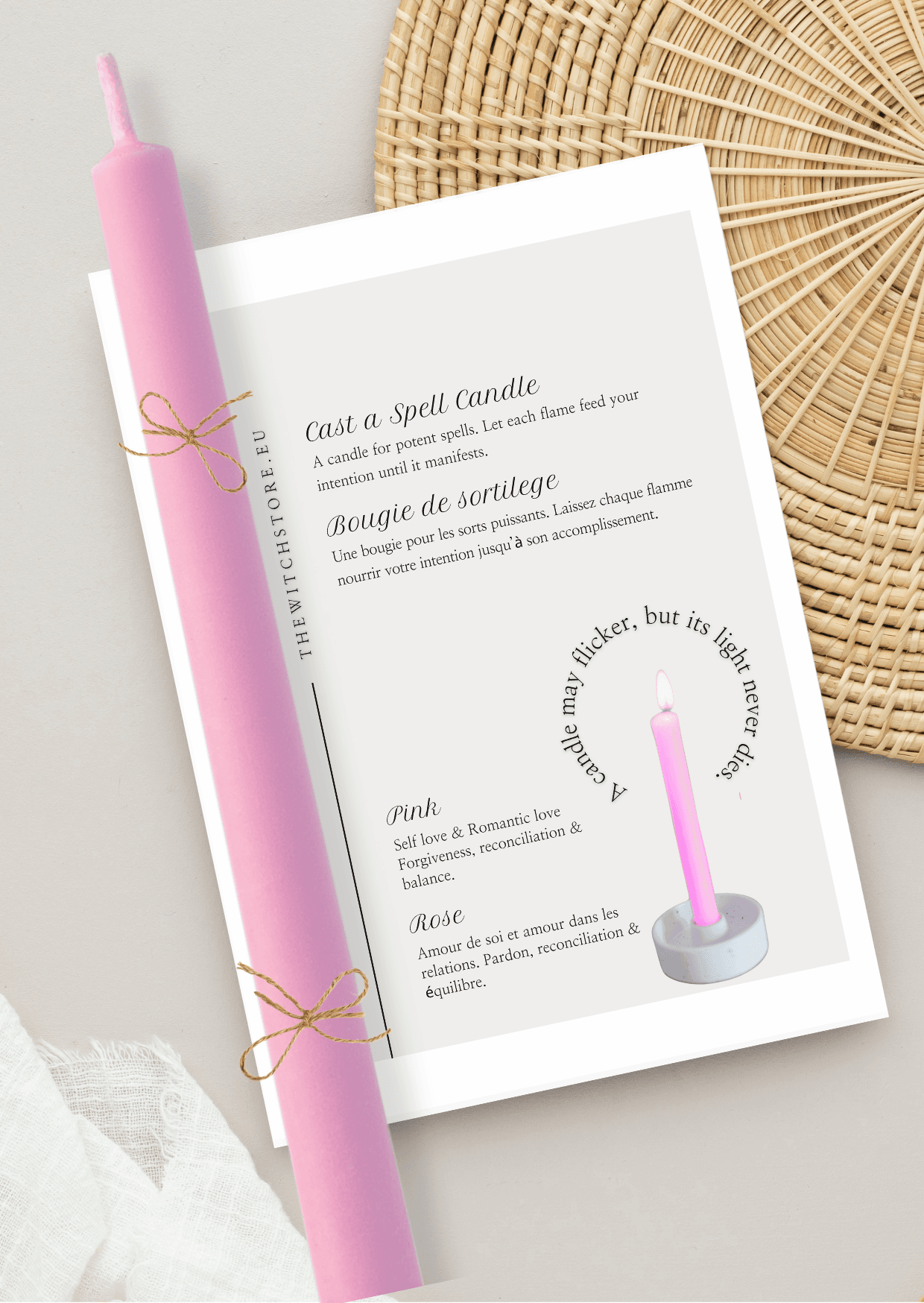 Bougie de sortilège – Rose pour l